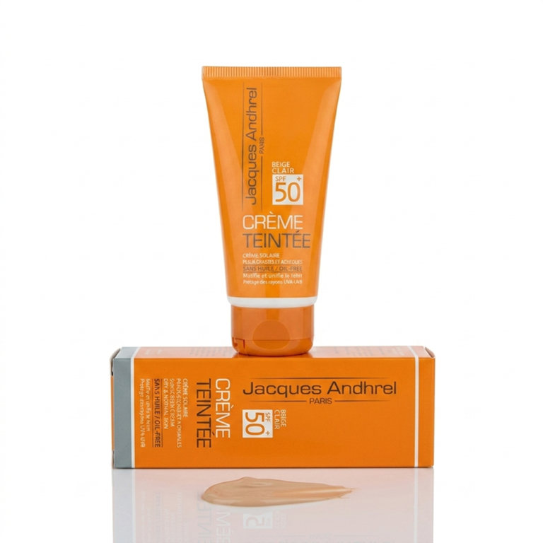 کرم ضدآفتاب پوست خشک ژاک آندرل SPF50 - 50ml- Creme Solaire Peaux Set Normales Beige Clair