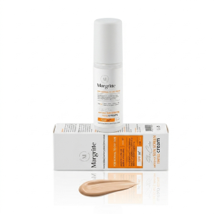 کرم ضدآفتاب و روشن کننده مارگریت SPF50 بژ روشن پوست چرب و مختلط 50 میل