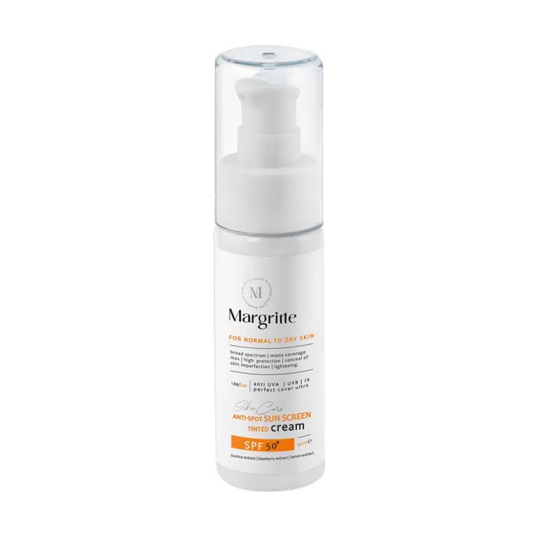 کرم ضدآفتاب و روشن کننده مارگریت SPF50 بژ روشن پوست چرب و مختلط 50 میل