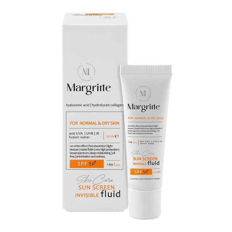 فلوئید ضد آفتاب مارگریت SPF50 به همراه جعبه محصول