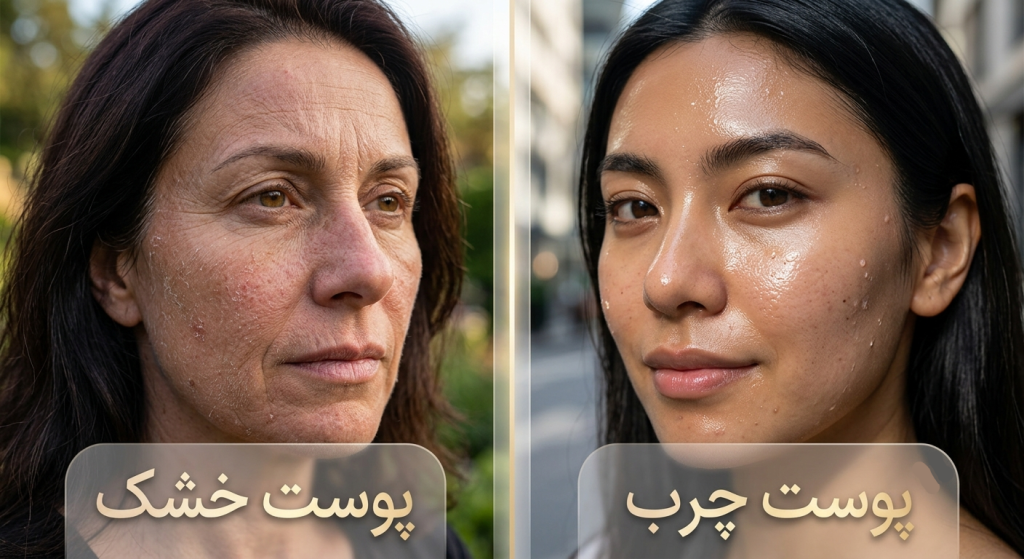 پسوت چرب - پوست خشک - تفاوت بین پوست چرب و خشک